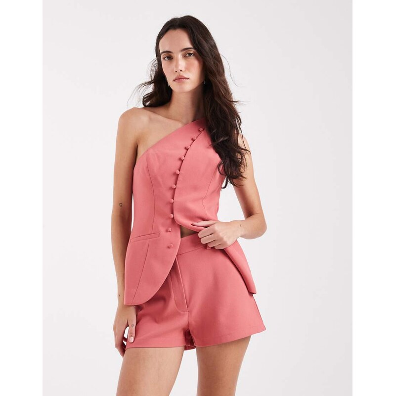 ASOS DESIGN Tailored micro shorts in terracotta-Pink