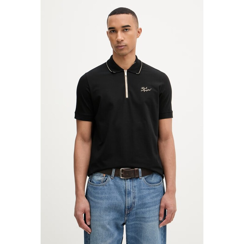 Karl Lagerfeld polo pánské bavlněné s elastanem