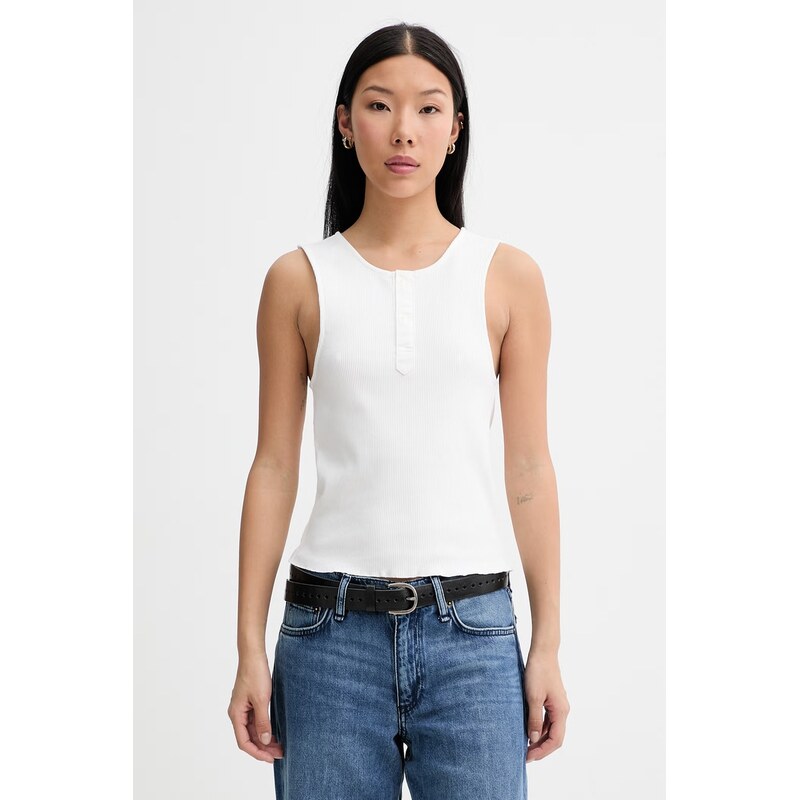 G-Star top dámský bavlněný s elastanem Slim henley tank