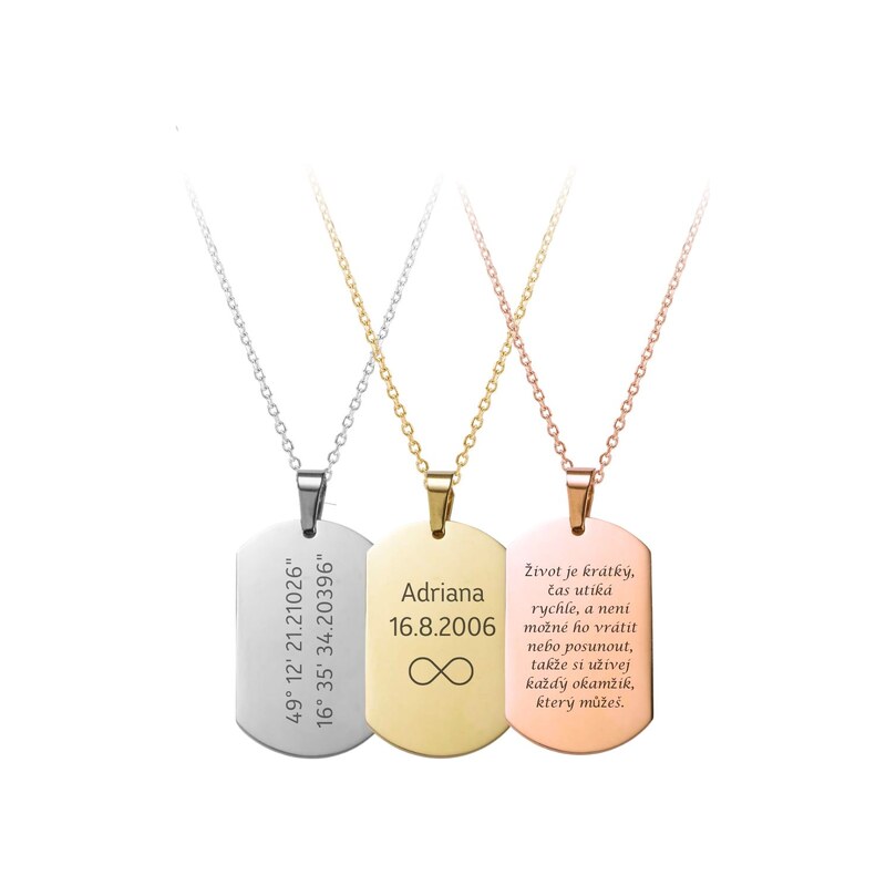 Atreya Personalizovaný šperk Ocelový náhrdelník s gravírováním - 115035039