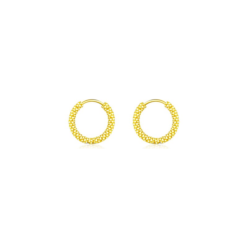 Atreya Stříbrné pozlacené kruhové náušnice Diamond cut MIni Hoops 115035208