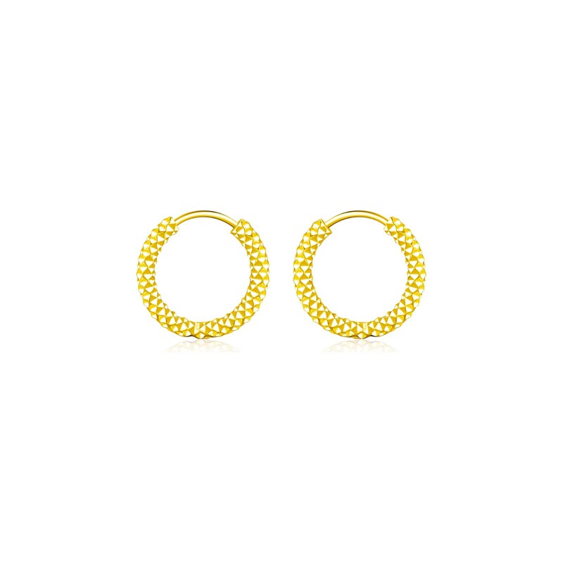 Atreya Stříbrné pozlacené kruhové náušnice Diamond cut Hoops 115035209