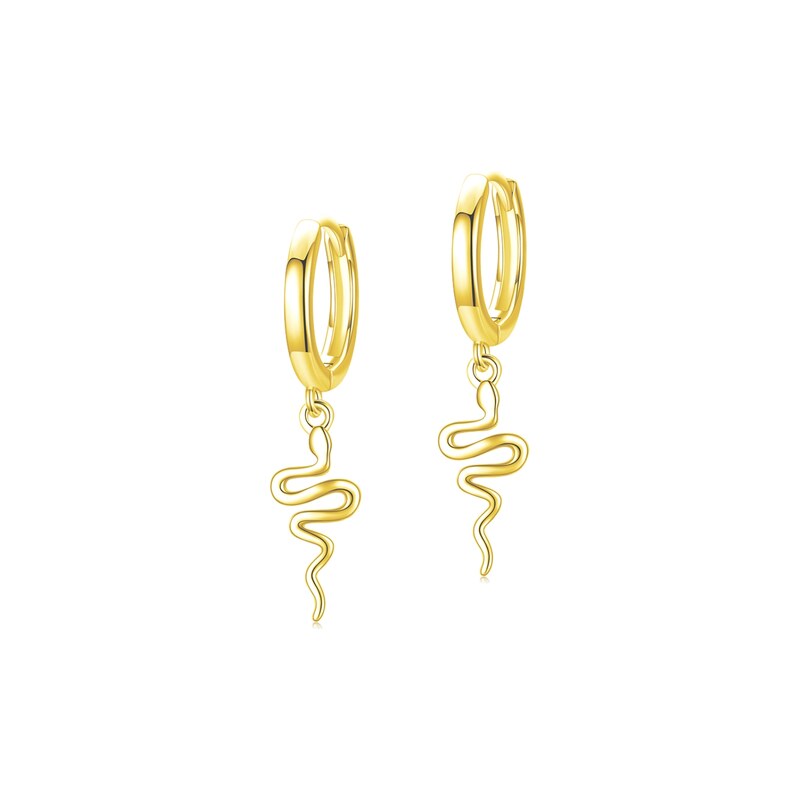 Atreya Stříbrné pozlacené kruhové náušnice Snake hoops 115035206