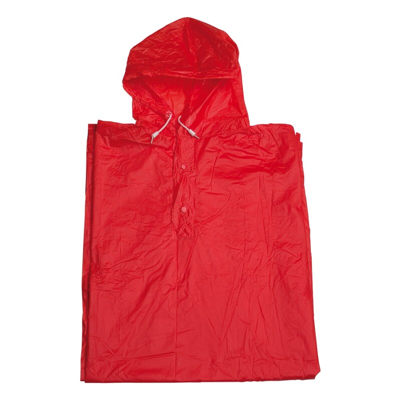 Poncho pláštěnka z pevného PVC červená 115035481