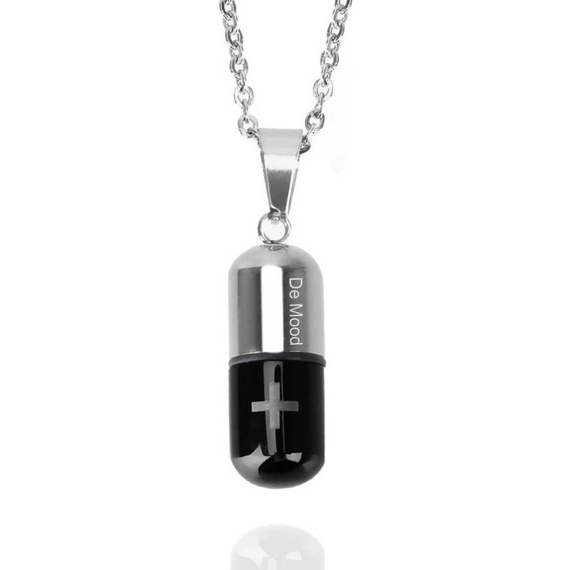 Impress Jewelry Přívěsek z chirurgické oceli Pilulka černá 115741087