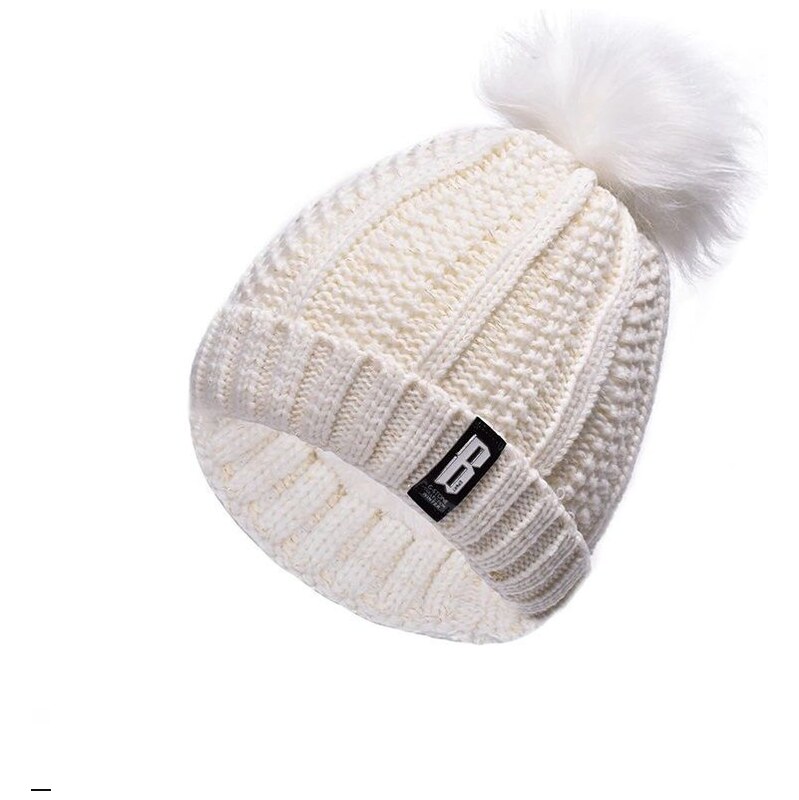 Cixi Stone dámská zimní čepice s bambulí Beige 115023536