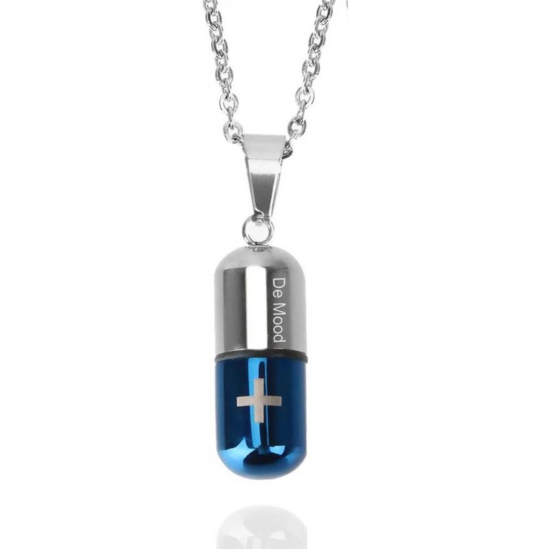 Impress Jewelry Přívěsek z chirurgické oceli Pilulka modrá 115741088