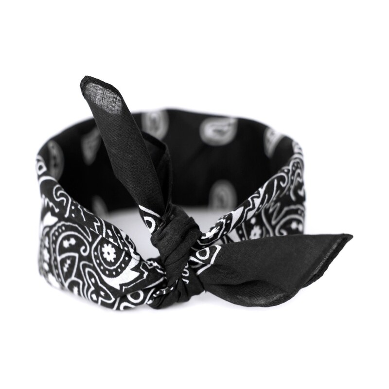 Artofpolo Bavlněný šátek Bandana 55 cm x 55 cm Černý 115023654