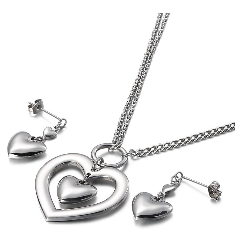 Impress Jewelry Souprava šperků z chirurgické oceli Srdce v Srdci 115023986