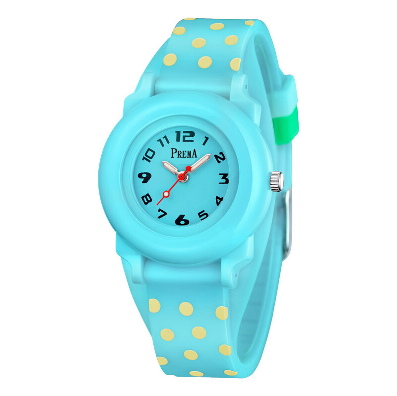 Shim Watch Prema dívčí silikonové hodinky Polka Dots - tyrkysové 115024041