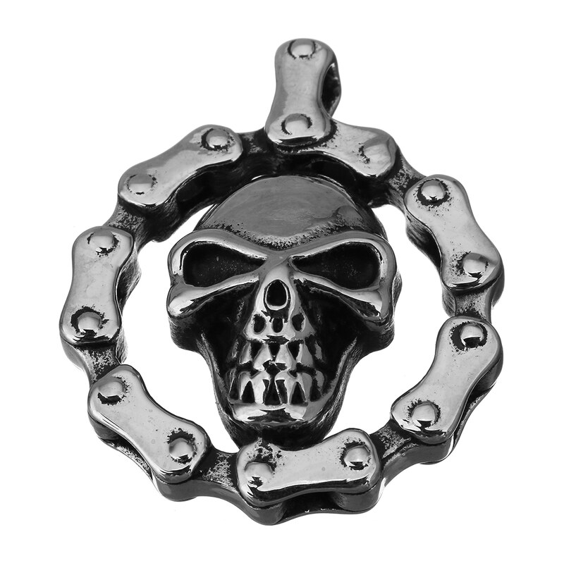 Impress Jewelry Přívěsek z chirurgické oceli - Skull Biker Chain 115024183