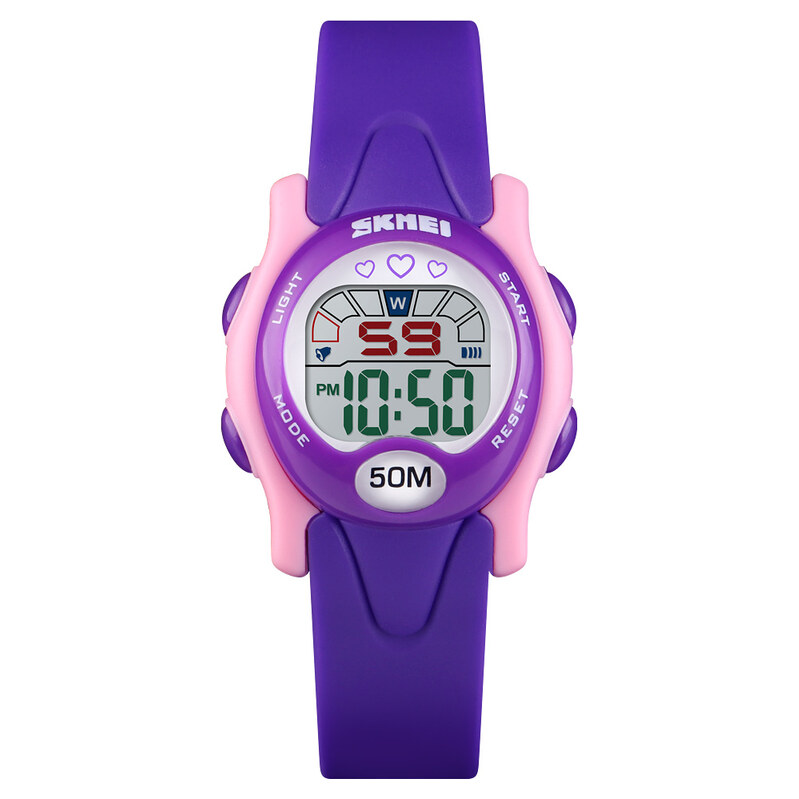 SKMEI 1478 dívčí sportovní hodinky Love It Fialové 115024305