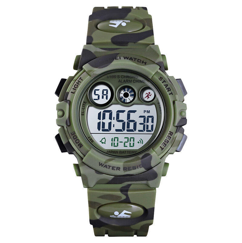 SKMEI 1547 Chlapecké sportovní hodinky Army Zelené 115024309