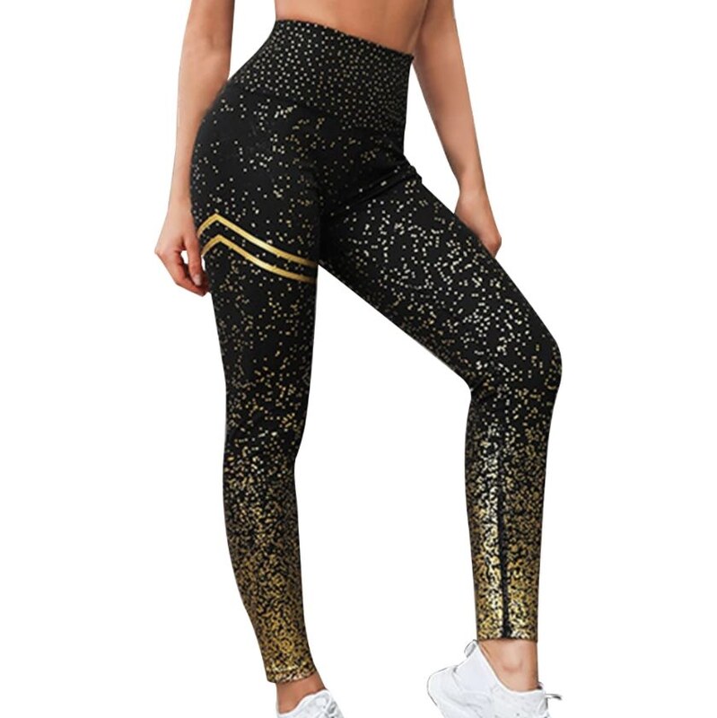 Carla Dámské Sportovní legíny Fitness Black-gold 115024549