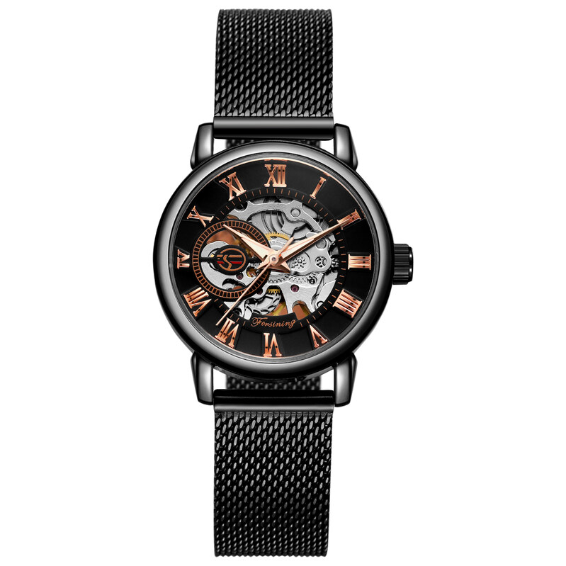 FORSINING mechanické hodinky FSL8099M4B1 Černo- zlaté 115024562