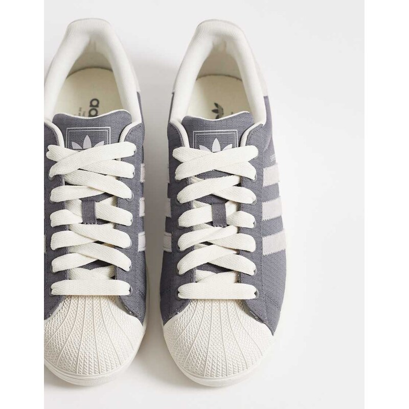 adidas Originals Superstar II trainers in grey and white