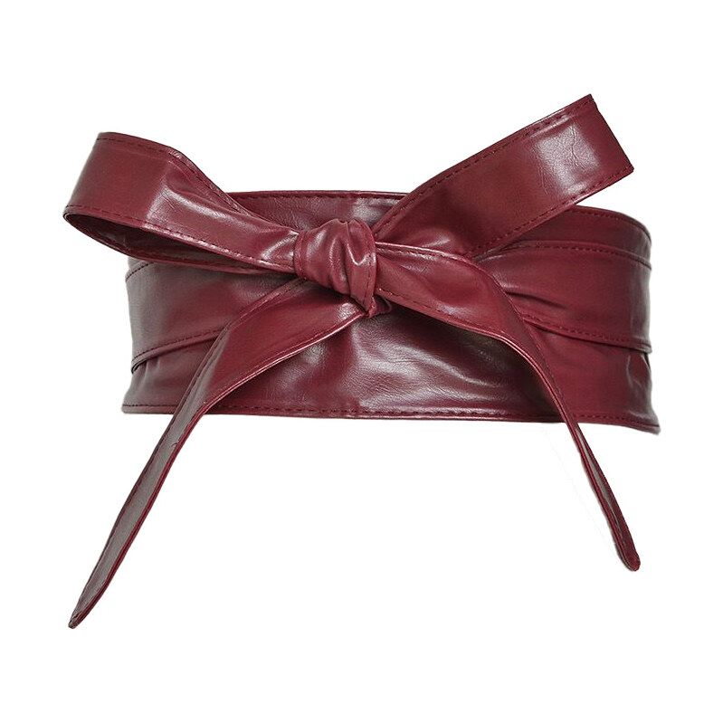 Lifestyle Dámský široký zavinovací opasek Obi Wrap bordó 220 cm 115024741