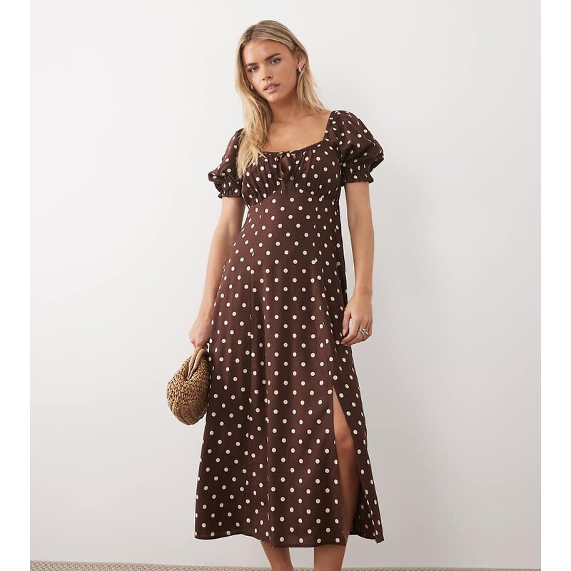 Miss Selfridge petite spun strappy maxi dress in hibiscus-Multi