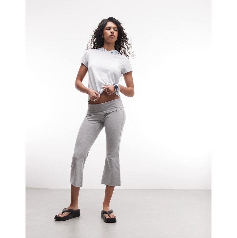 COLLUSION flared capri in grey marl