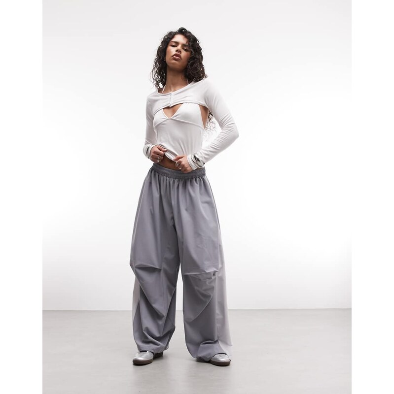 COLLUSION XL baggy nylon sports jogger in baby blue