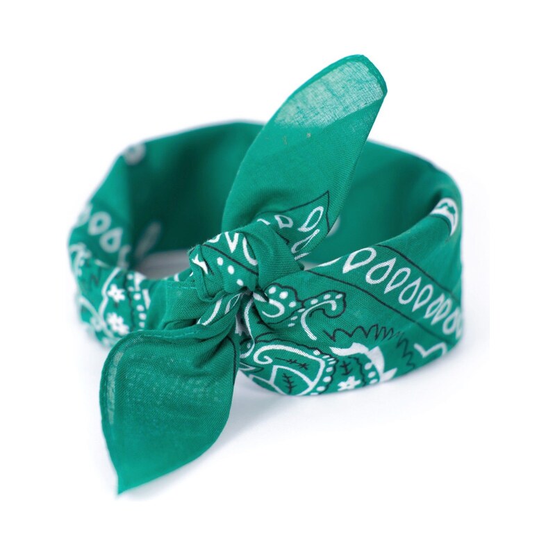 Artofpolo Bavlněný šátek Bandana 55 cm x 55 cm Láhvově zelená 115026008