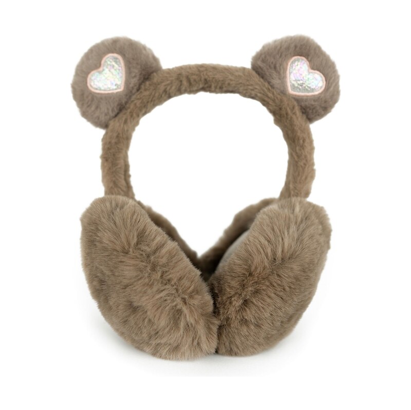 Artofpolo Plyšové klapky na uši Glitter teddy Hnědé 115026387