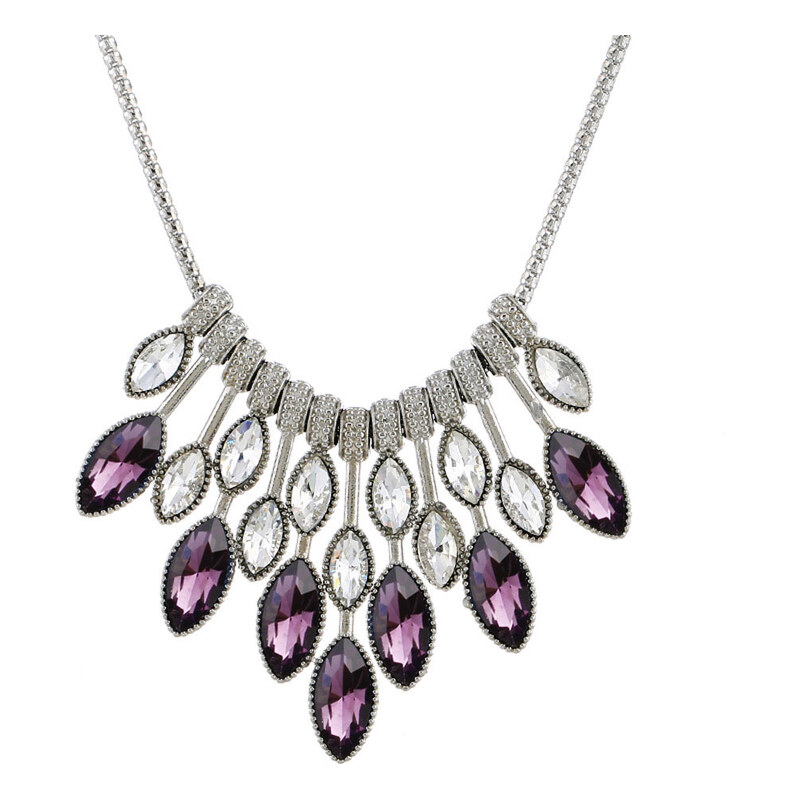 Lodestar Elegantní choker náhrdelník Night Drops Purpurový 115026443