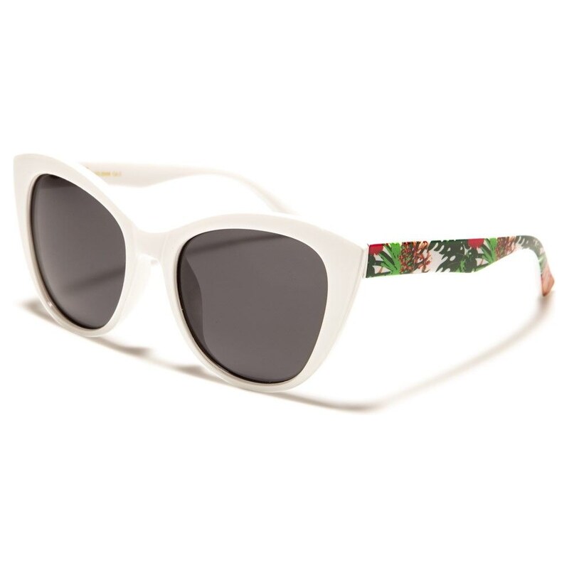 GISELLE CAT EYE dámské polarizační sluneční brýle Flower Bílé 115026780