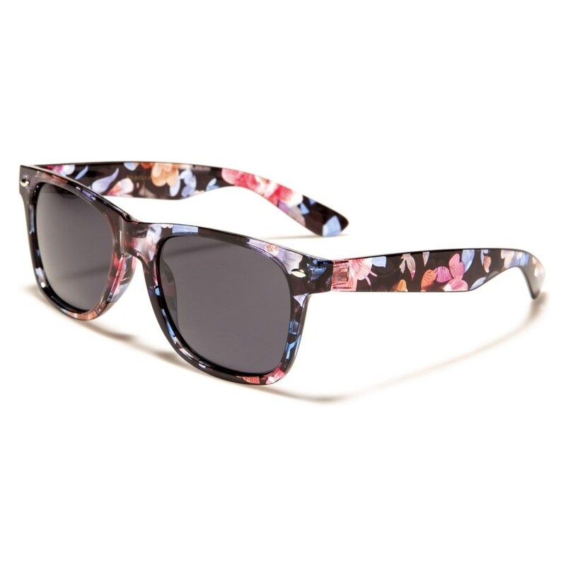 Retro Optix Wayfarer Flowers – černý květinový rám (polarizační) 115026797