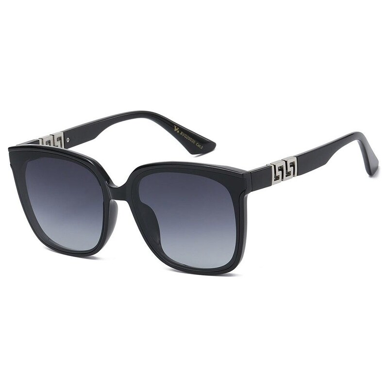 Olympic eyewear VG Luxury dámské ovální Sluneční brýle Černé-stříbrné 115026810