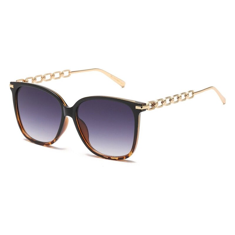 Olympic eyewear VG Luxury dámské hranaté Sluneční brýle Černý leopard 115026814
