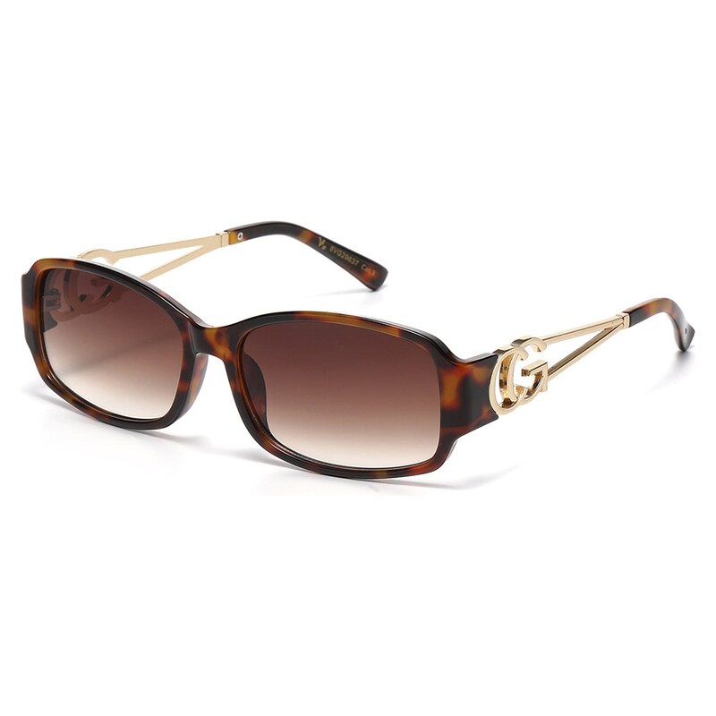VG sunglasses VG Oval dámské sluneční brýle s želvím vzorem a hnědými 115027596