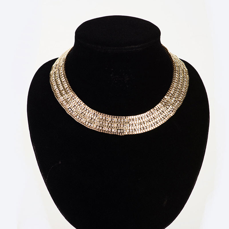 Lodestar Štrasový chocker náhrdelník s krystalmi Lora Zlatý 115027685