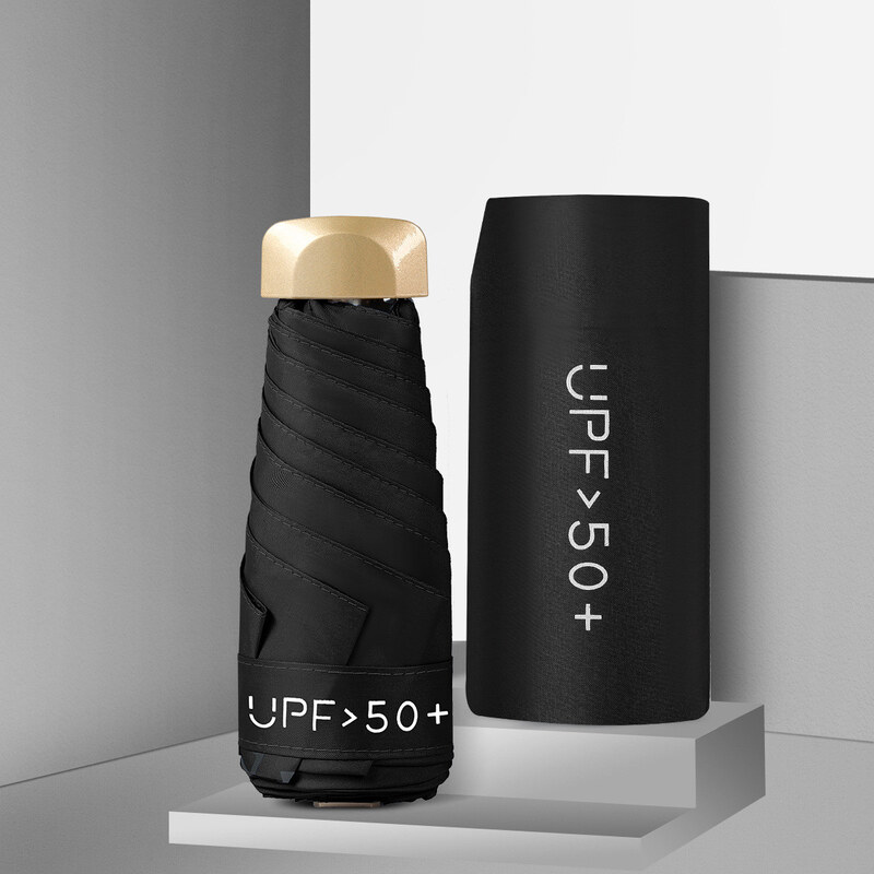 Shimia Skládací cestovní mini deštník UPF 50 Černý 115028127