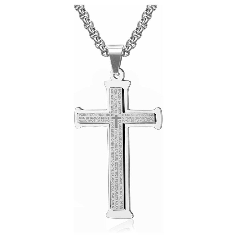 Impress Jewelry Přívěsek z chirurgické oceli Křížek Calvo Stříbrný 115028577