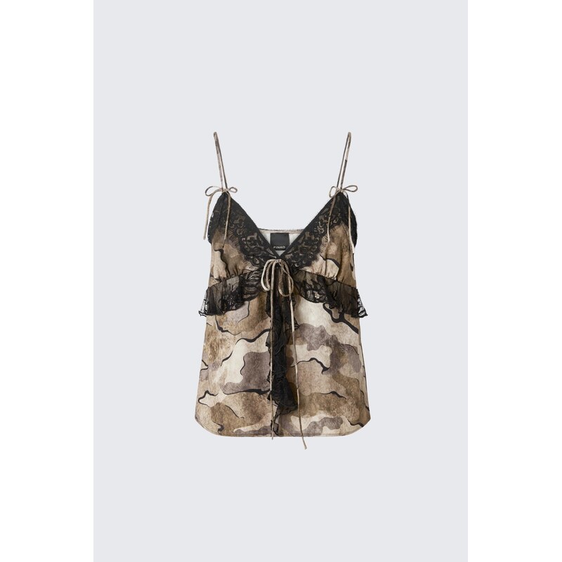 Dámský top PINKO RISERVA 107605A3MYCSZ maskáčový
