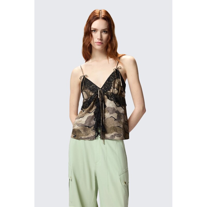 Dámský top PINKO RISERVA 107605A3MYCSZ maskáčový
