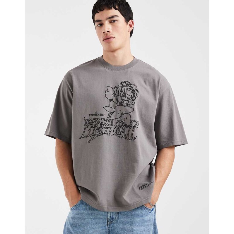 Levis graphic oversized t-shirt in grey
