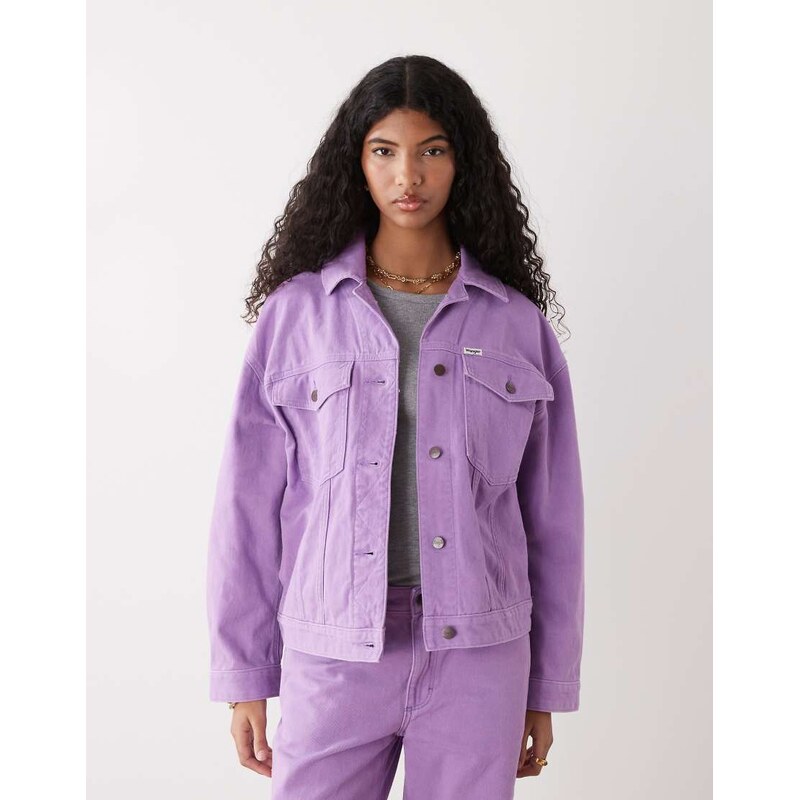 Wrangler cowgirl denim jacket in lilac-Purple
