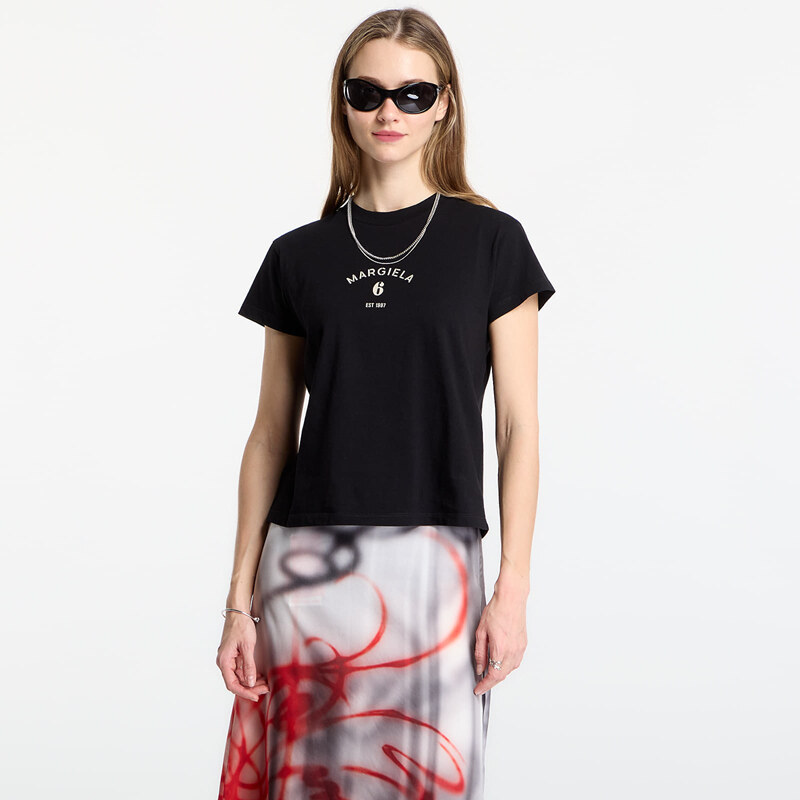 Tričko MM6 Signature Jersey T-Shirt Black M 115043180