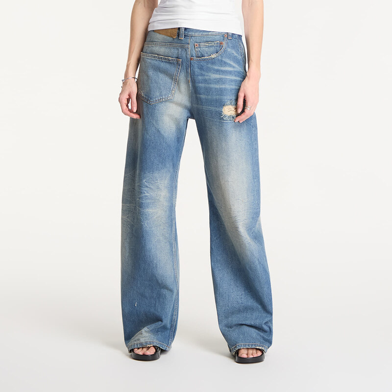 Džíny MM6 Twist Wide Leg Jeans Dark Grey Melange/ Brown 30 115040374