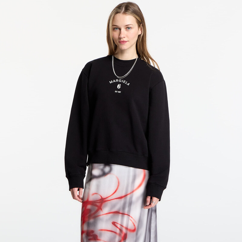 Mikina MM6 Signature Jersey Sweatshirt Black XS 115045925