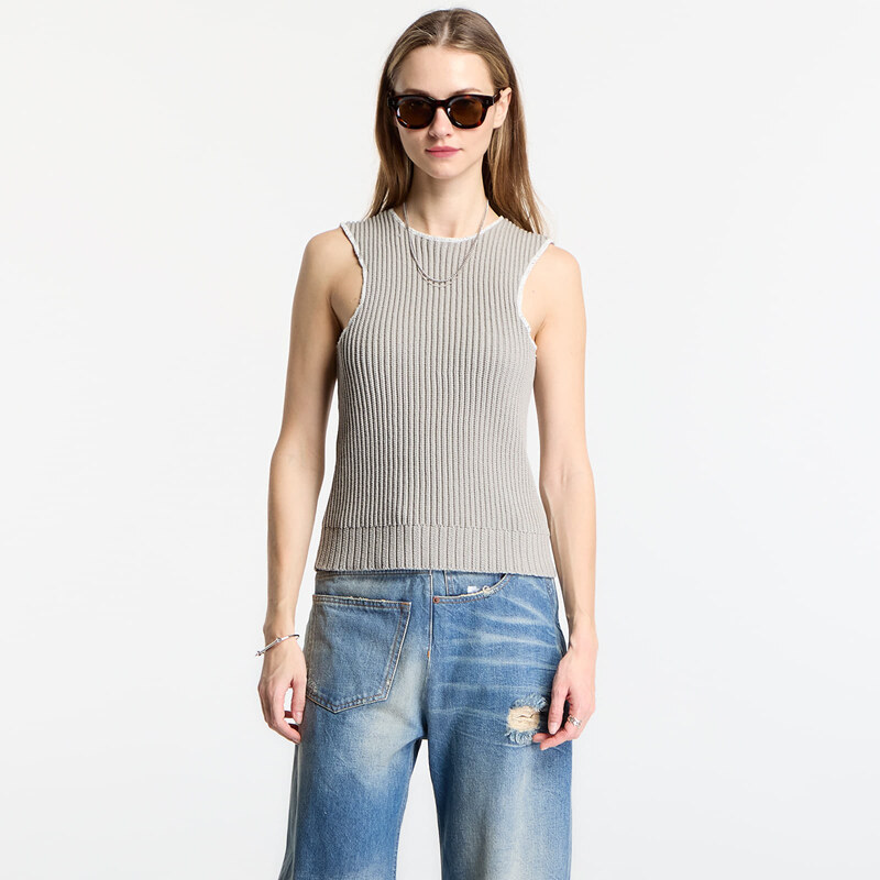 MM6 Maison Margiela Top MM6 Ribbed Knit Sleeveless Top Grey M