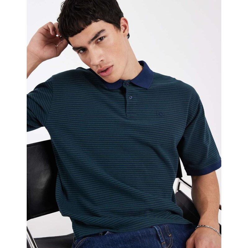 Levis Finn boxy polo in navy stripe
