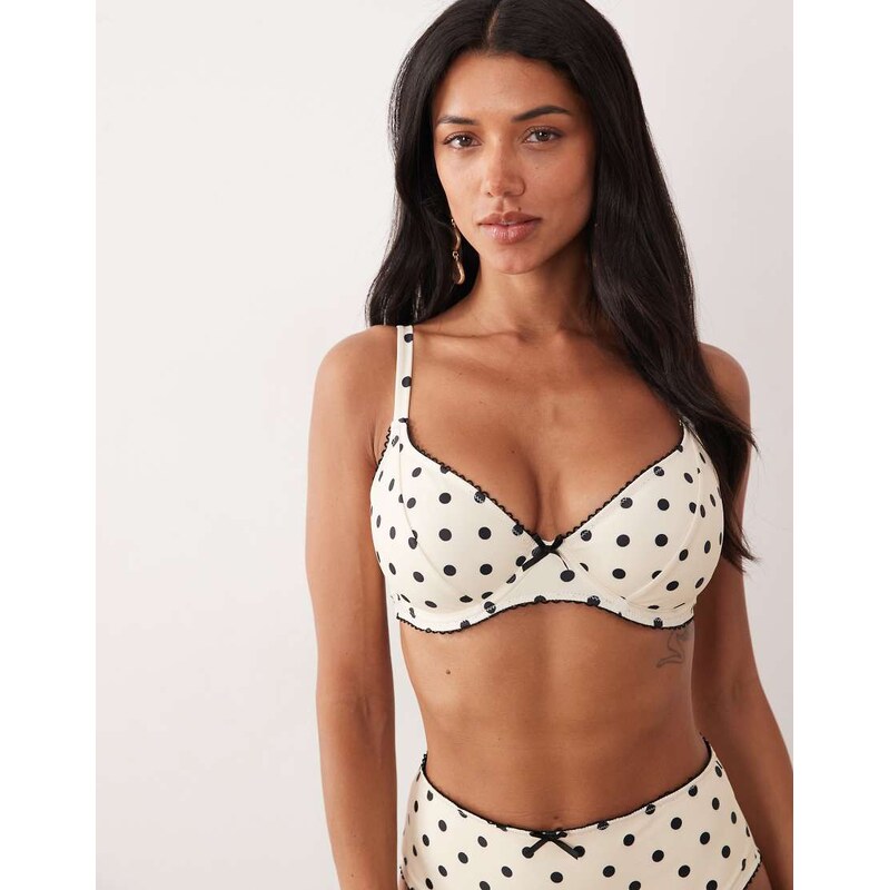Peek & Beau underwire bikini top with trim detail in black & white 115040064