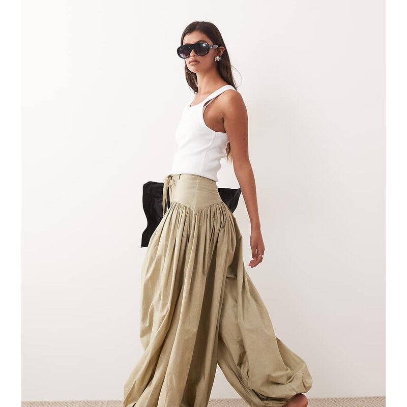 ARRANGE utility pleated balloon leg trousers in stone-Brown 115040139