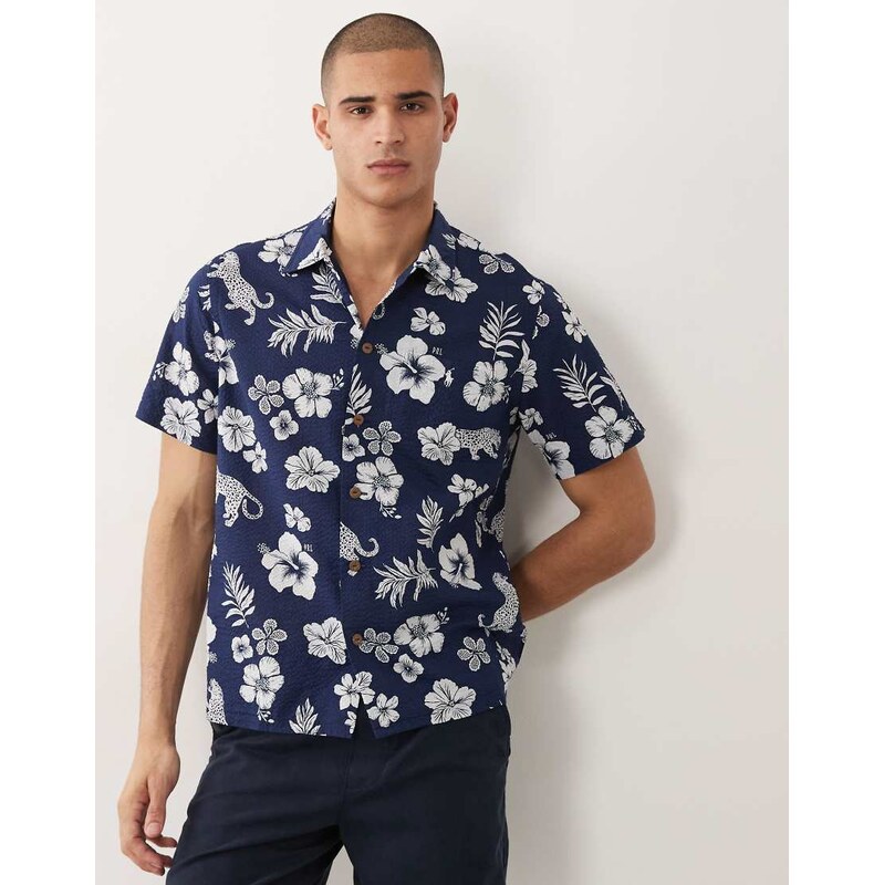 Polo Ralph Lauren floral printed shirt in blue and white