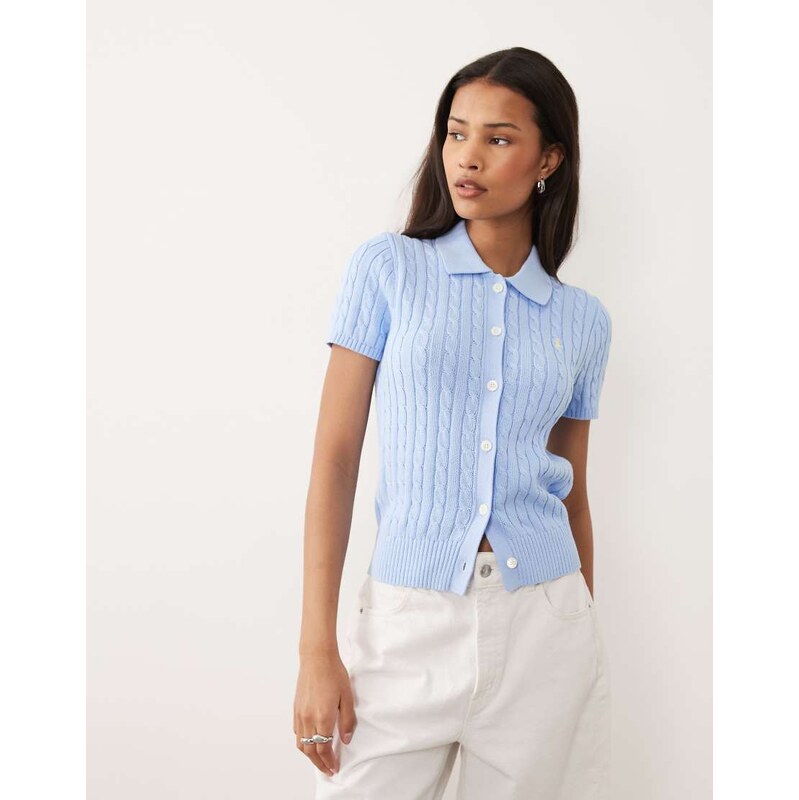 Polo Ralph Lauren short sleeve cardigan in baby blue