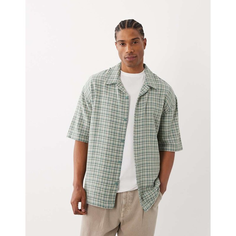 ONLY & SONS relaxed fit shirt in small green check
