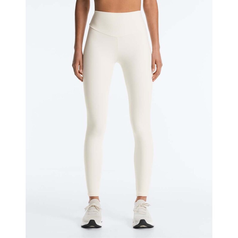 OYSHO Comfortlux high-rise ankle-length leggings in pale ecru-Neutral 115040512